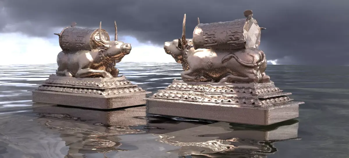 Fantasy Bull design mirrored design 3D model