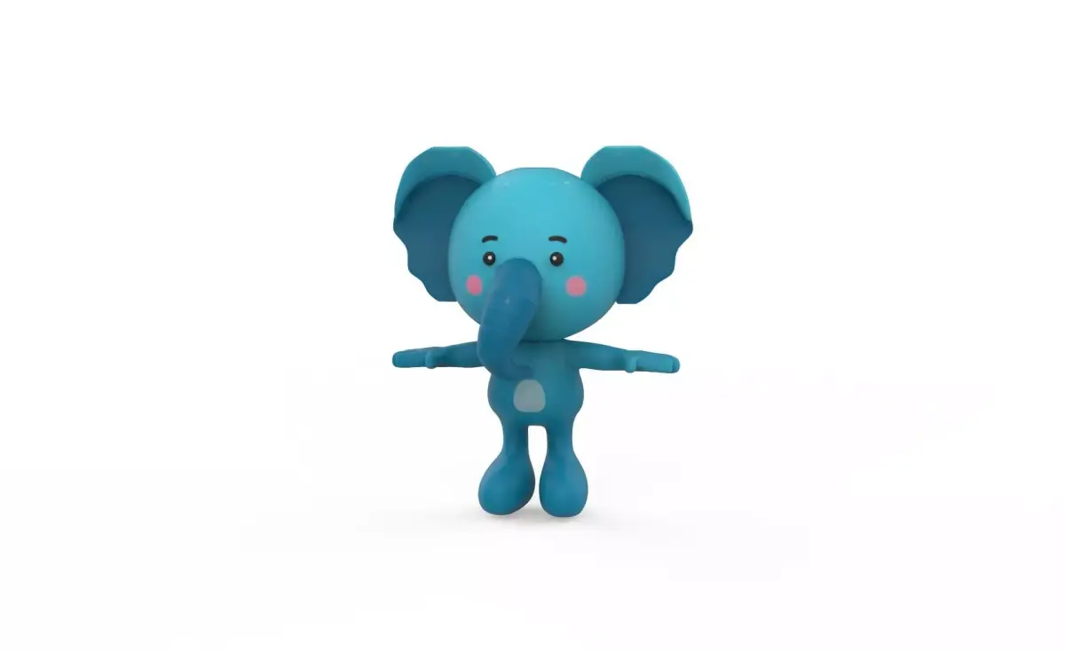 Character005 Elephant Animal Low-poly 3D model