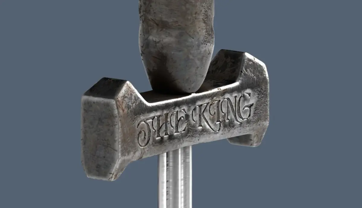 Set of medieval weapons ax sword mace 3D model