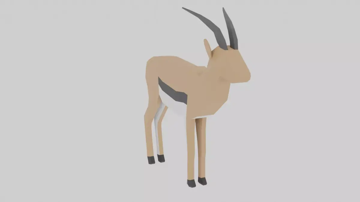 Gazelle Rigged Free low-poly 3D model