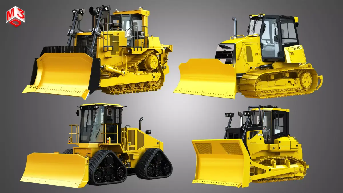Bulldozers - 4 in 1 3D Model Pack purchase