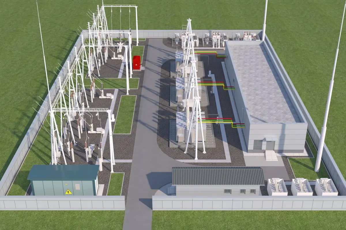 Electrical power substation 3D model get