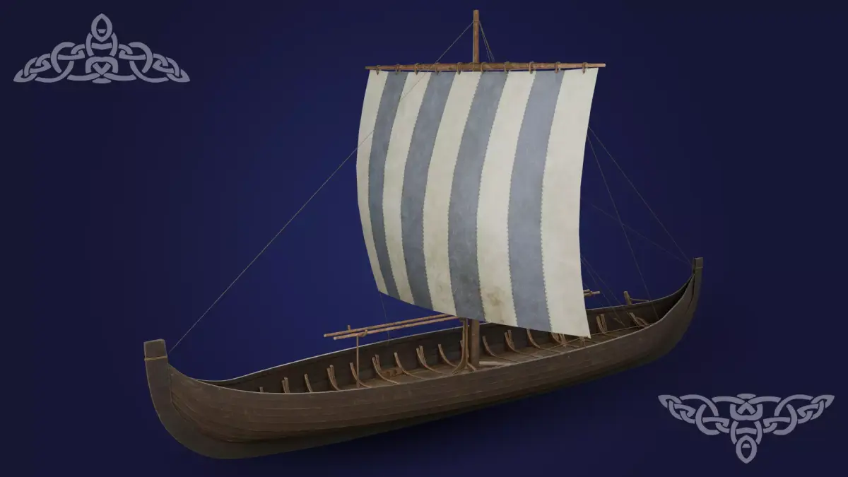 Gokstad ship Low-poly 3D model