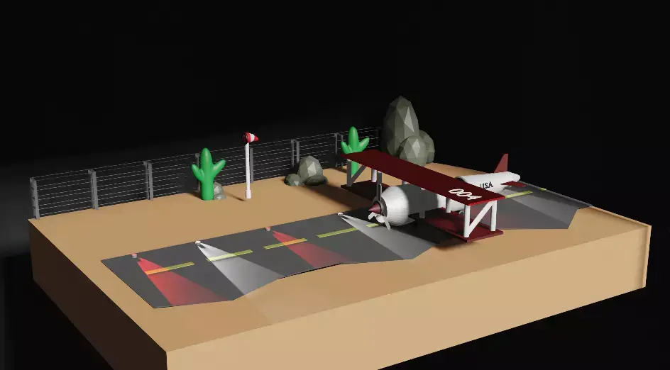 USA AIRCRAFT  Low-poly 3D model