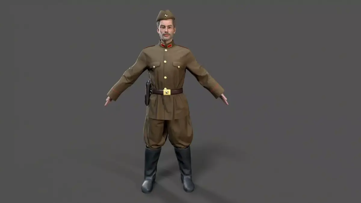 Soviet soldier Low-poly 3D model purchase