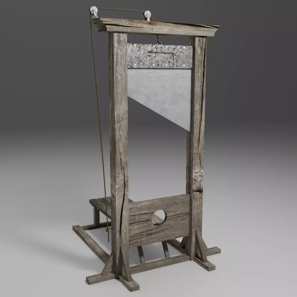 Guillotine old wooden Low-poly 3D model