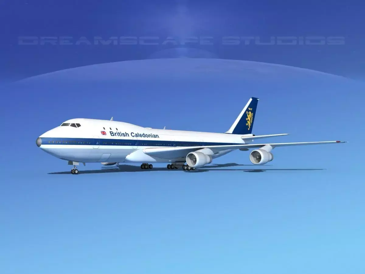 Boeing 747-100 British Caledonian 3D model