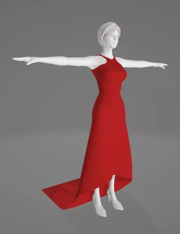 Woman Clothing T-Pose 527 Low-poly 3D model