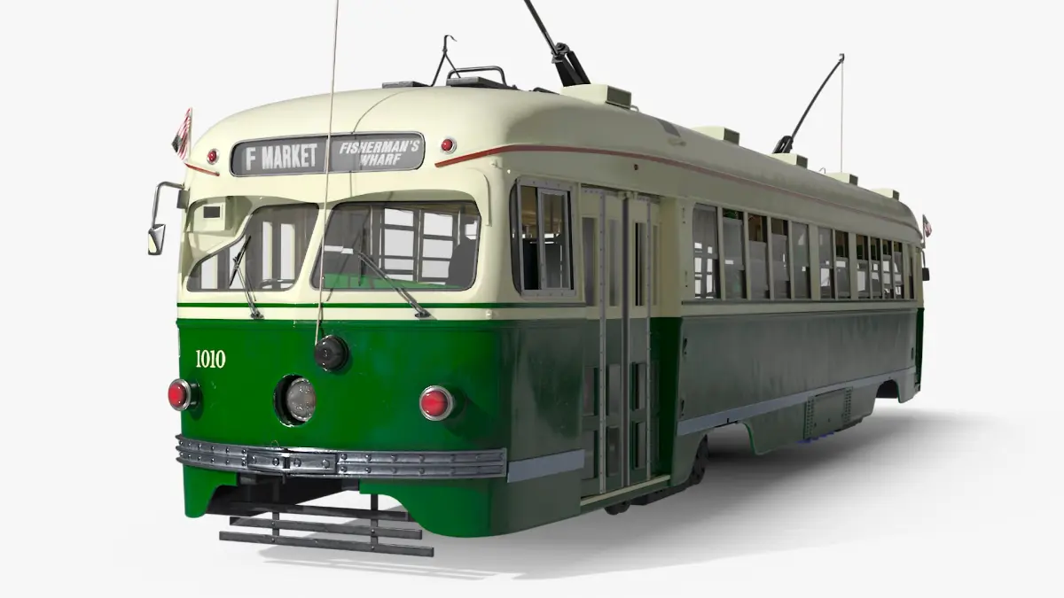 Classic Tram Green Beige  purchase 3D model