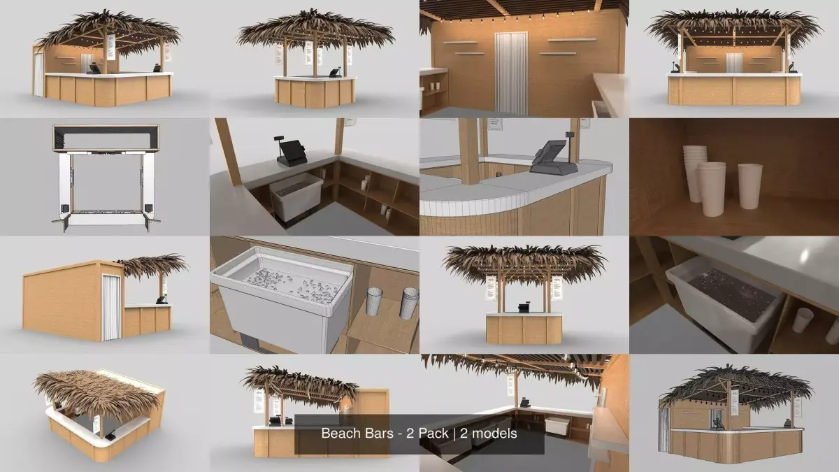 Beach Bars - 2 Pack 3D Model Collection