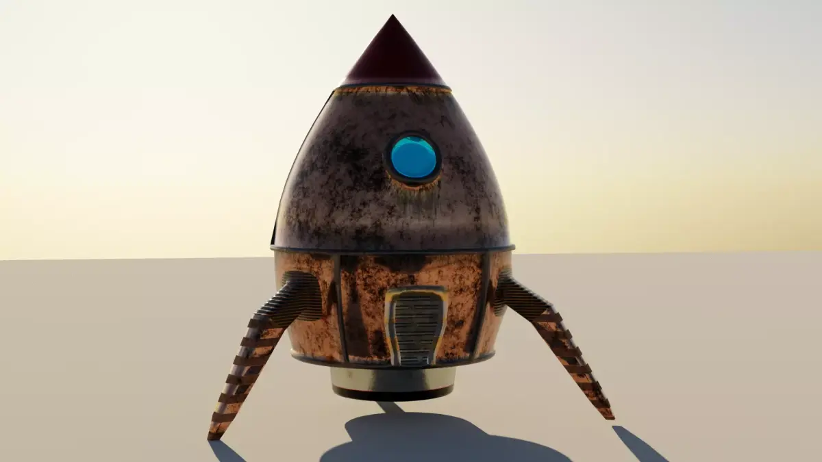 Rocket Comic Metalness Low-poly 3D model