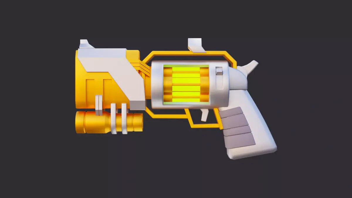 Low Poly Sci-Fi Energy Pistol 3D model