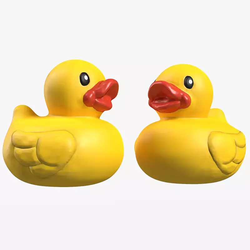 Bathtub Duck in yellow Low-poly 3D model