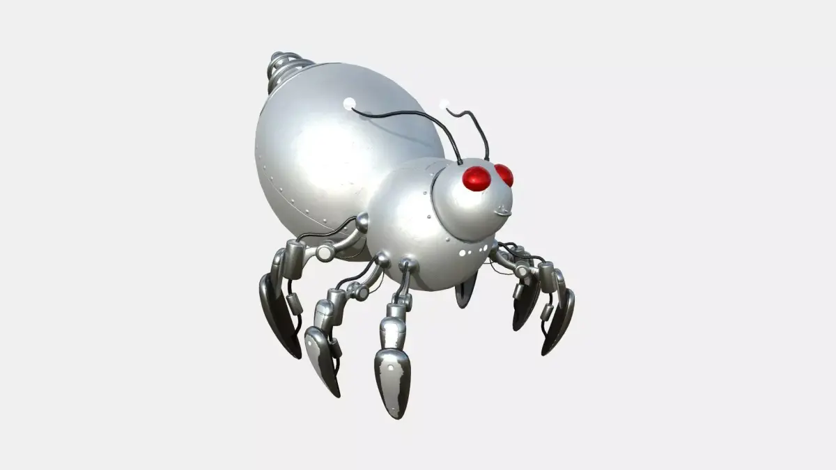 Cute Robot E02 Steel Light - SciFi Character Design Low-poly 3D model