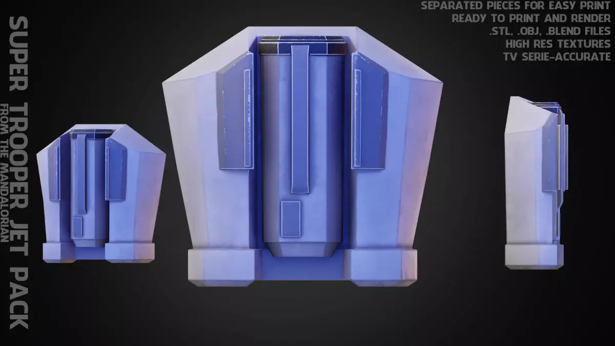 The Mandalorian Imperial Super Trooper JetPack for Cosplay 3D print model
