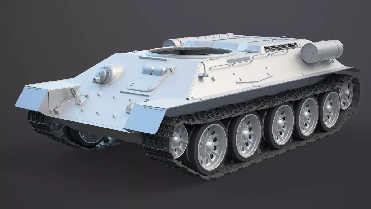 T-34 Tank Chassis High-Poly 3D model