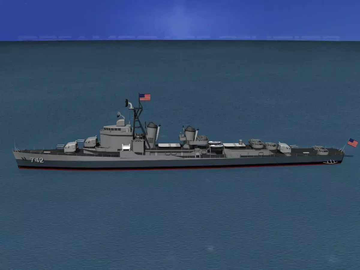 Gearing Class Destroyer DDR-742 USS Frank Knox 3D model