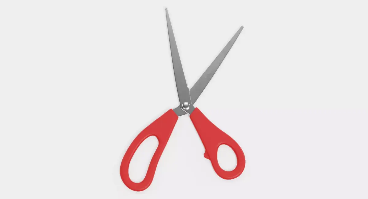 Office Scissors - Adjustable Stationery Cutting Tool Rigged 3D model