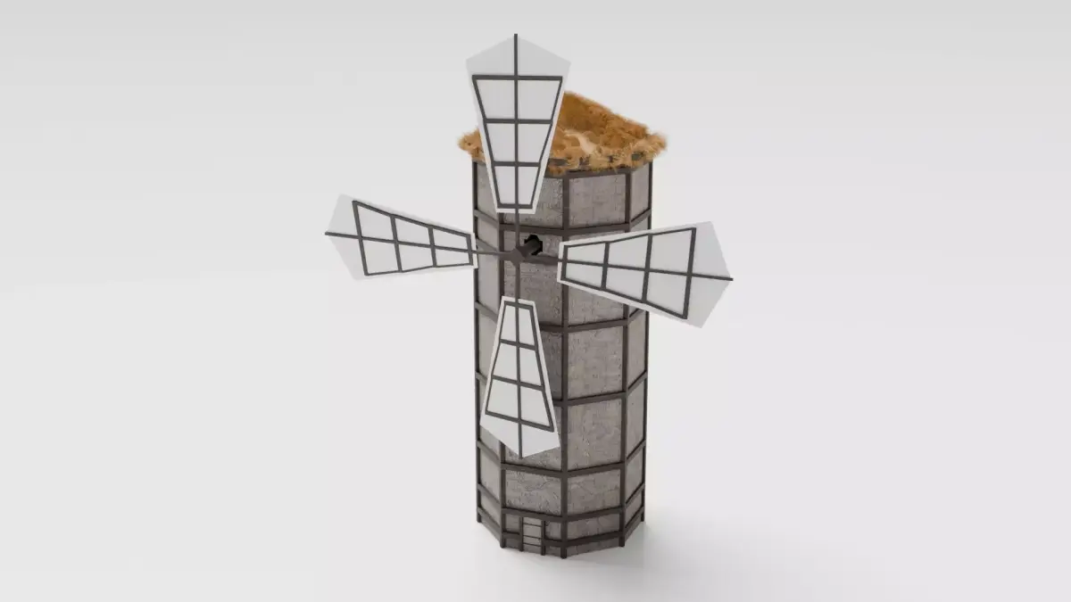 Medieval Windmill Low-poly 3D model purchase
