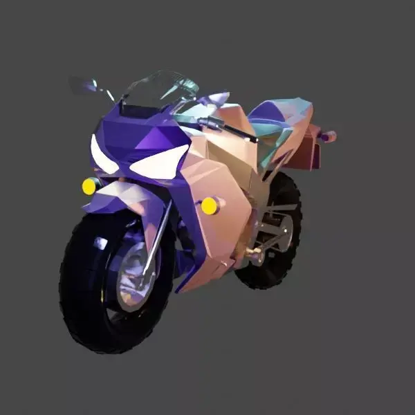 Kawasaki ZX-6R 2003-2004 Low-poly 3D model