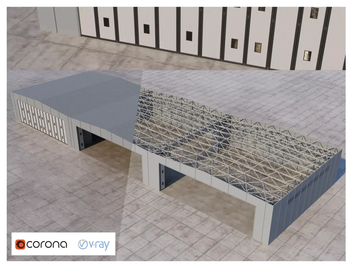 Aircraft Hangar 3D model by Mamoonchic