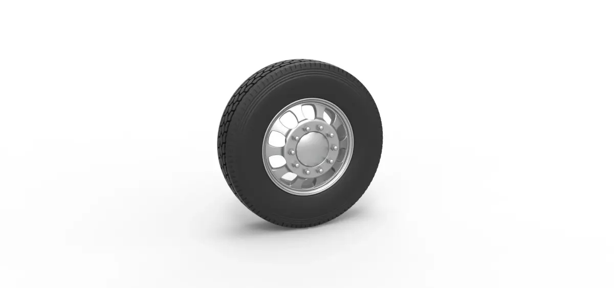 Front custom wheel of semi truck Version 22 Scale 1 to 25 3D print model