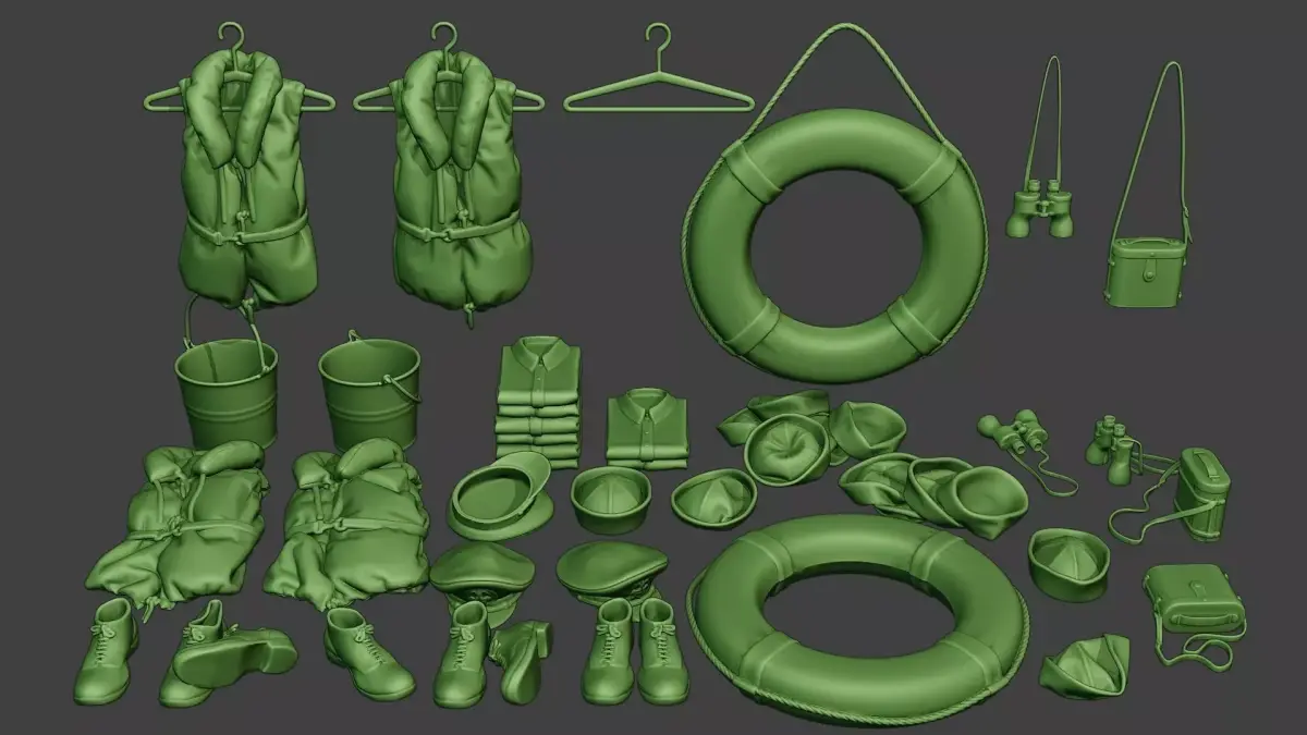 Ww2 US Naval Objects Pack1 3D print model