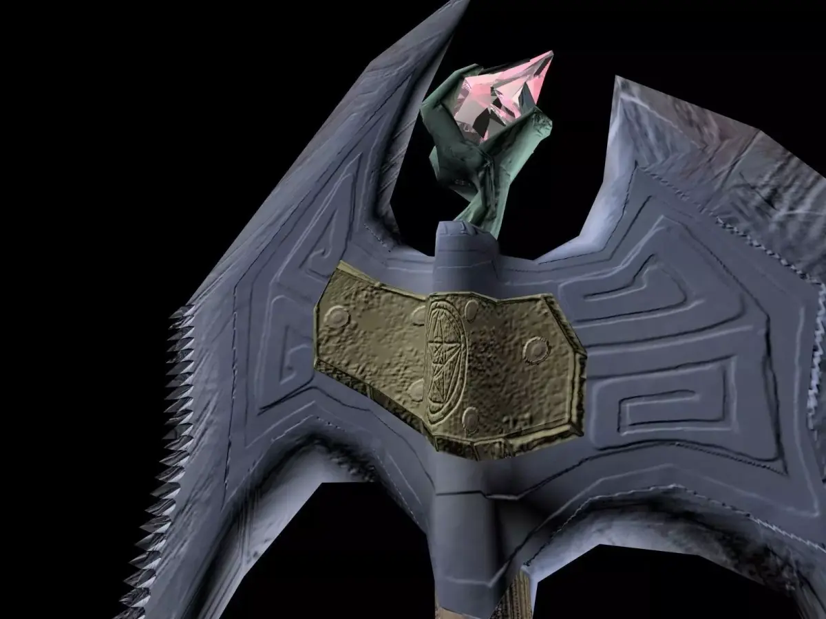 Fantasy Battle Axe Low-poly 3D model get