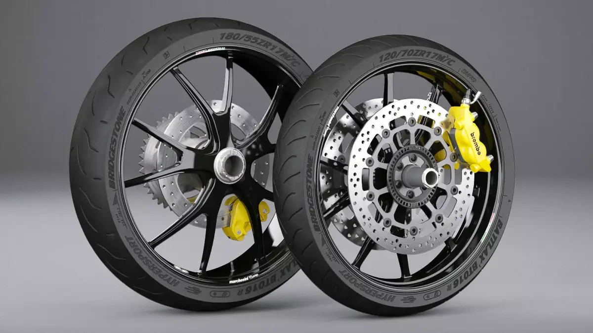 Motorcycle Wheels 3D model get