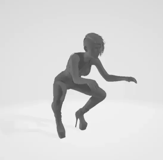 Beautiful biker girl in high heels Free 3D model