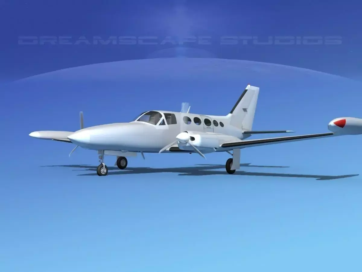 Cessna 414 Chancellor Bare Metal 3D model