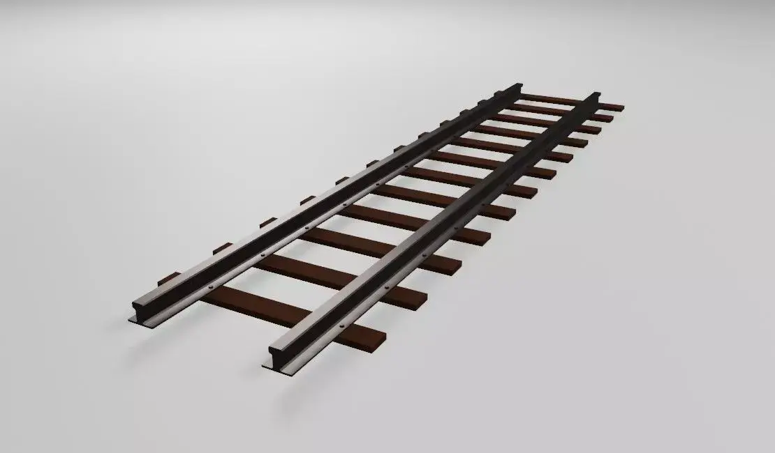 Train Track - Rail - Trilho de Trem Low-poly 3D model