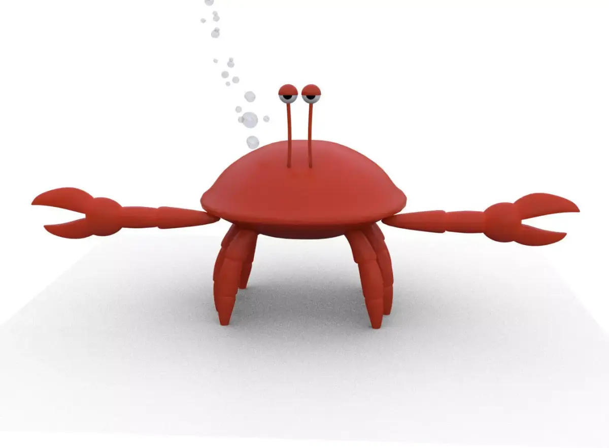 Crab Cartoon Low-poly 3D model