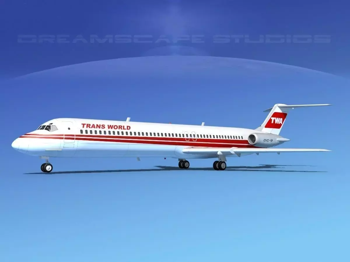 Douglas DC-9-50 TWA 3D model
