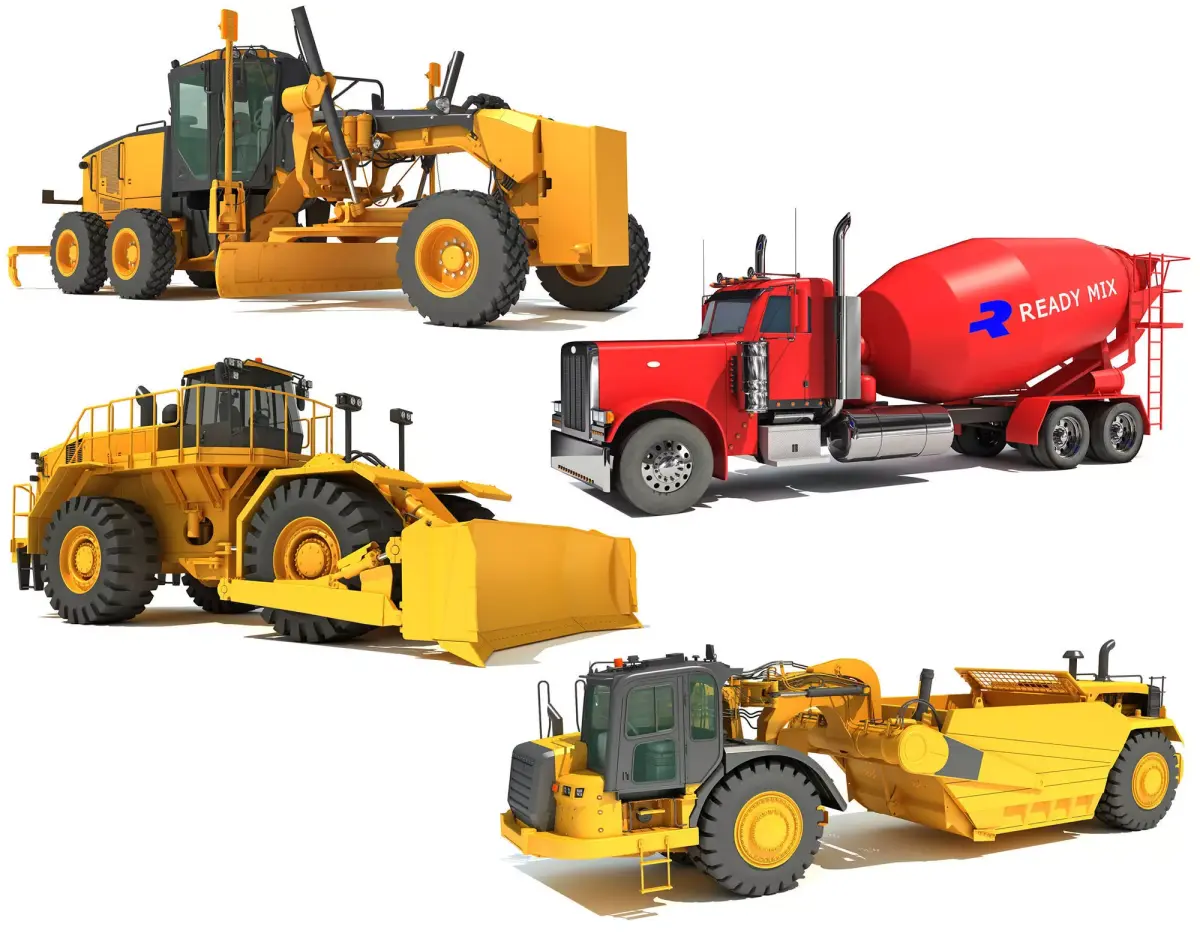 Heavy Construction Machinery Collection 3D Model Pack