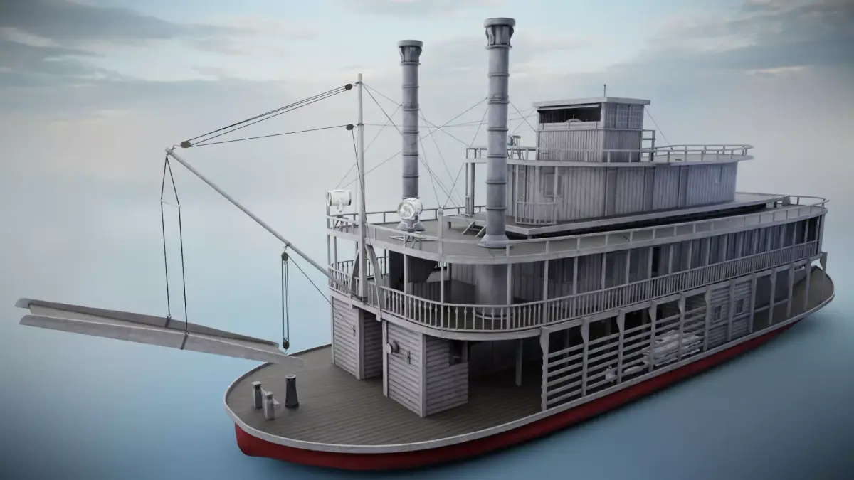 Steamboat Low-poly 3D model