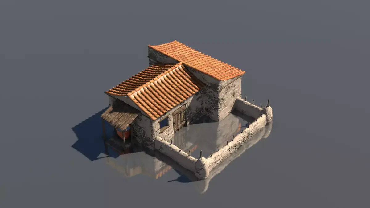 Peasan Greek House Low-poly 3D model