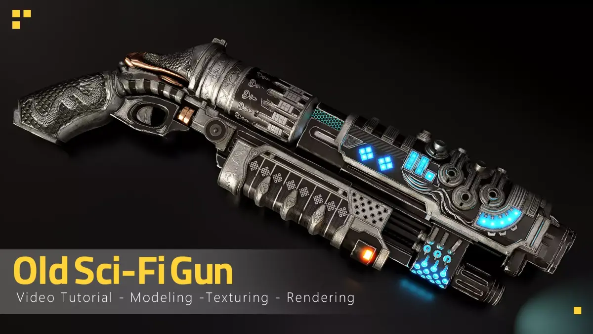 Old Sci-Fi Gun - Tutorial Full Process 3D model