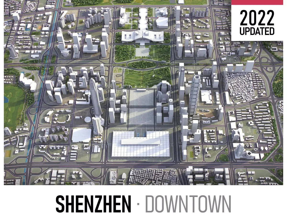 Shenzhen Low-poly 3D model