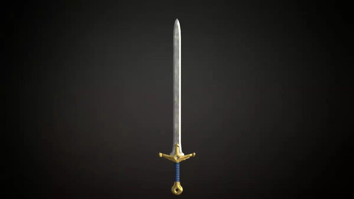 Medieval Paladin Fantasy Sword Low-poly 3D model