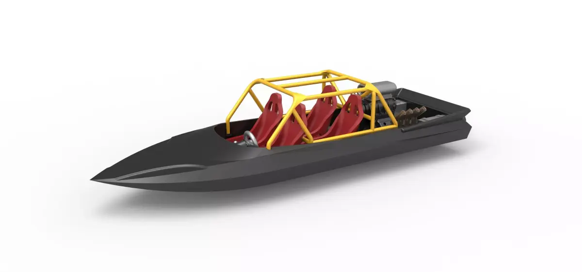 Quad Jet sprint boat Scale 1 to 25 3D print model