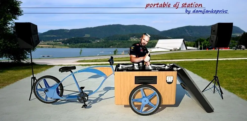 portable music sistem - dj bike Free 3D model