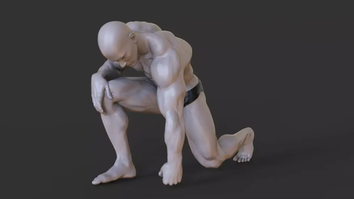 Bodybuilder Pose 3D print model 6