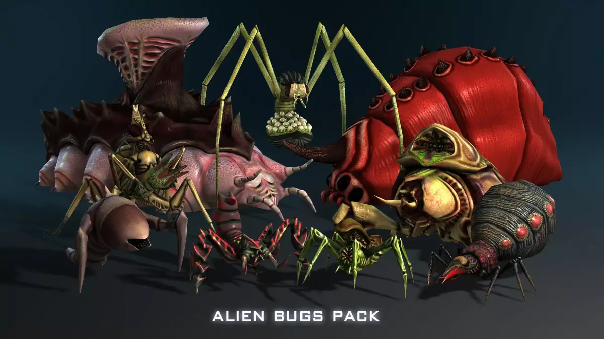 Alien Bugs Pack Low-poly 3D model
