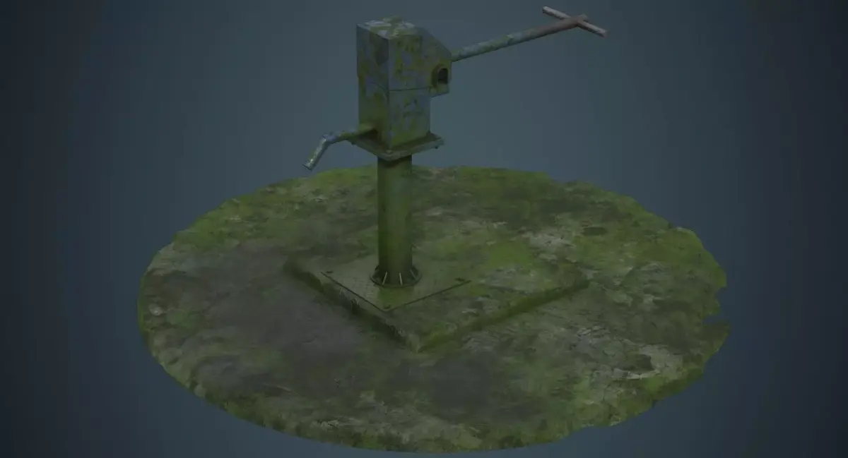 Hand Pump 3B Low-poly 3D model