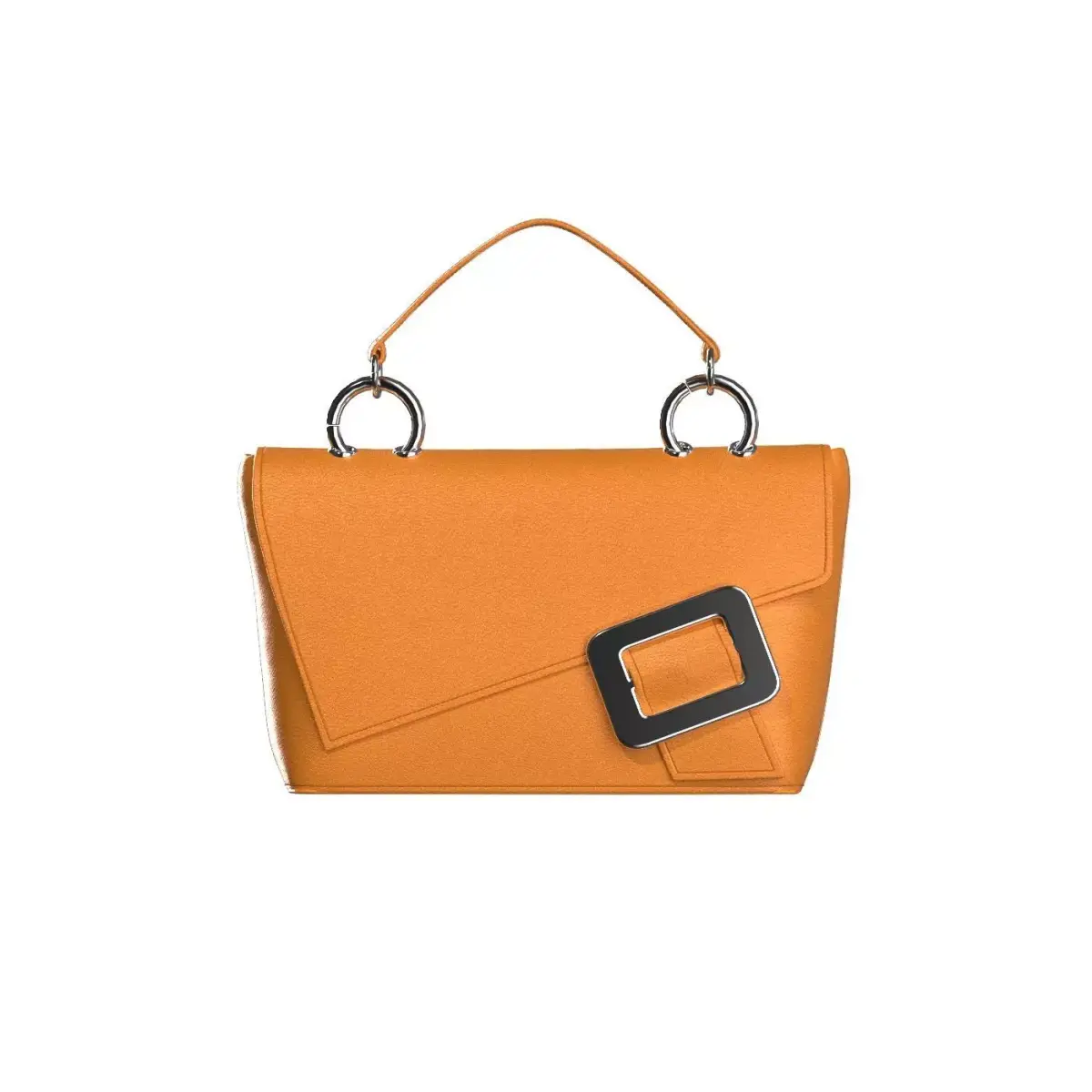 Orange Leather Flap Bag 3D model
