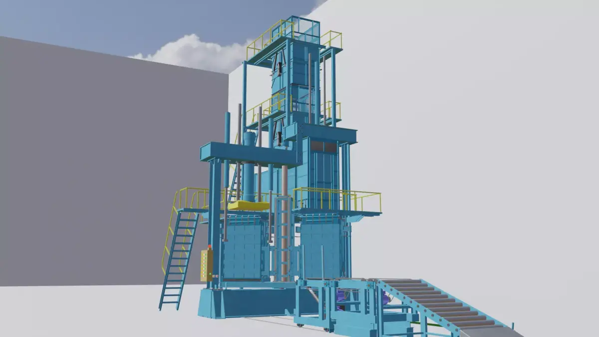 baler industrial machine with ladder 3D model