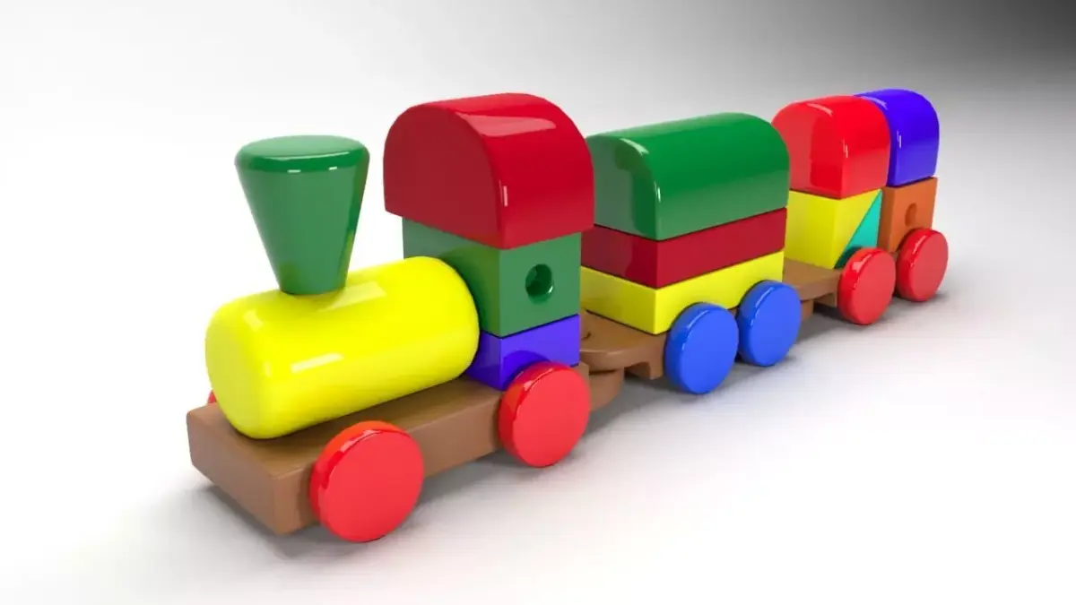 Train Toy 3D model Low-poly 3D model