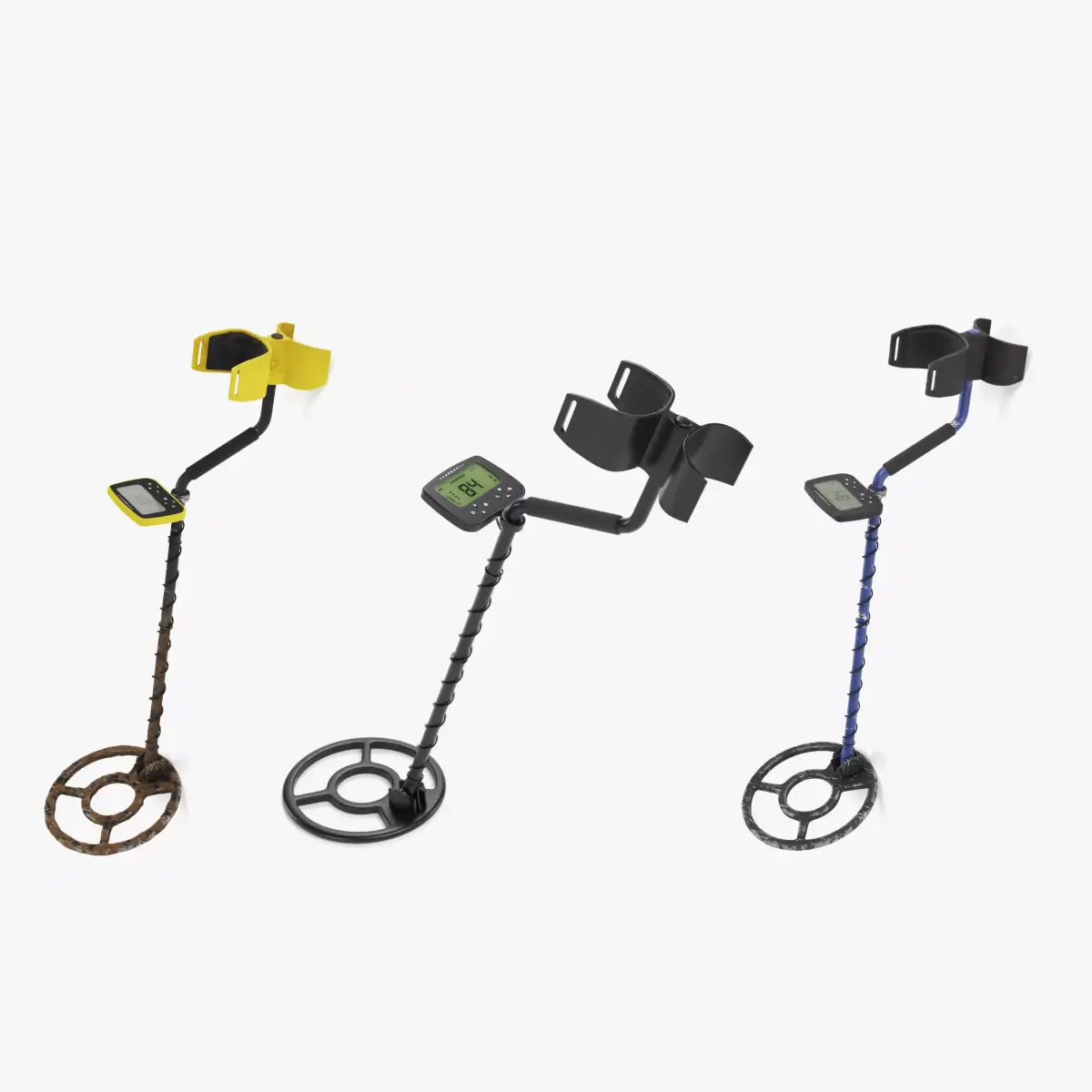 3 Metal Detectors - Realistic Detection Devices 3D Model Pack