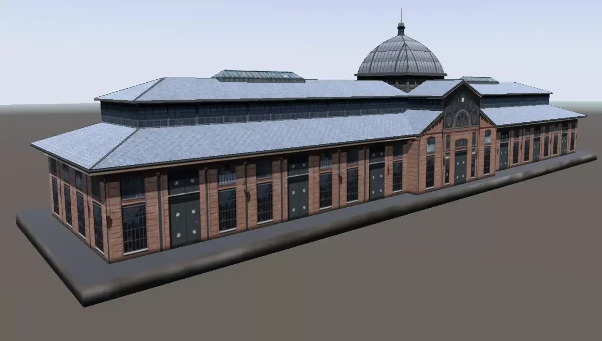 Hamburg Fish Market Fischauktionshalle low-poly 3d model Low-poly 3D model